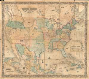 1853 Colton Case Map of the United States