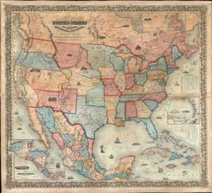 1853 Colton Wall Map of the United States