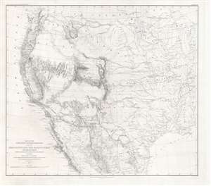 1857 Emory Survey Map of the Western United States