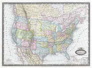 1860 Garnier Map of the United States