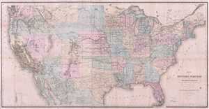 1867 General Land Office Map of the United States w/ Gold Deposits