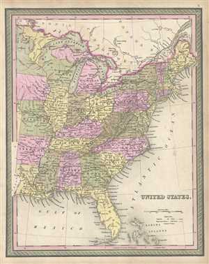 1849 Mitchell Map of the United States