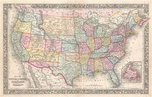 1861 Mitchell Map of the United States