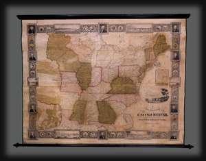 1845 Munson Wall Map of the United States