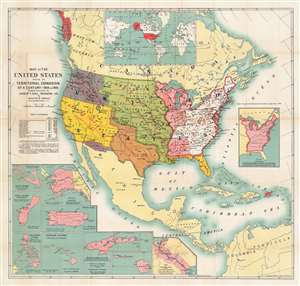 1904 Ohman Map of the United States and its Expansion