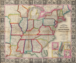 1848 Phelps National Map of the United States (Pocket Map)
