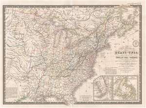 1836 Brue and Picquet Map of the United States