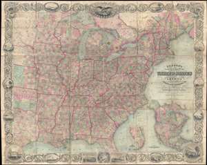 1862 J. Calvin Smith and Colton Folding Wall Map of the United States