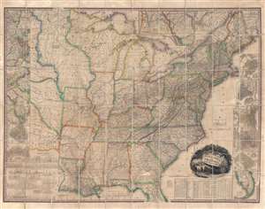 1829 Tanner First Edition Wall Map of the United States w/ Memoir