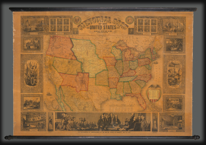 1853 Thayer Pictorial Wall Map of the United States