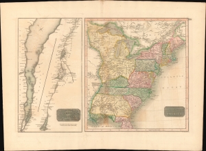 1814 Thomson Map of the United States and St. Lawrence River