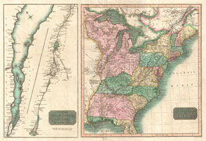 1814 Thomson Map of the United States