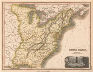 1819 Thomson Map of the United States [Franklinia]