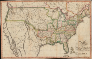 1820 Warner Pocket Map of the United States