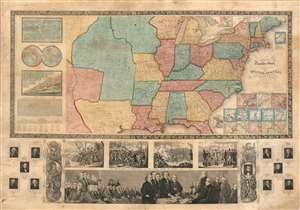 1845 Ensign Map of the United States (Texas as a Republic)