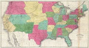 1853 Hayward Map of the United States (Predates Gadsden Purchase)