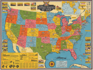 1943 Stanley Turner WWII Pictorial Map of the United States