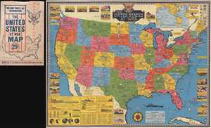 1943 Stanley Turner Pictorial Map of the United States During World War II