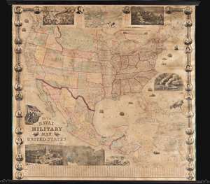 1863 J. C. Smith Wall Map of the United States highlighting the Civil War