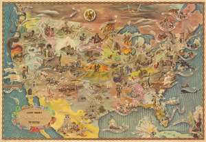 1946 Bohrod Pictorial Map of the History of the United States