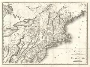 1801 Tardieu Map of the Northeastern United States w/Military Tracts