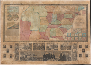1841 Phelps and Ensign Wall Map of the United States