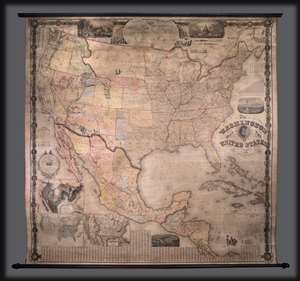 1861 Maury Civil War Wall Map of the United States