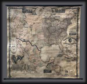 1861 Maury Civil War Wall Map of the United States