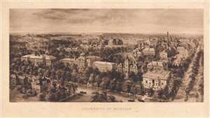 1908 Richard Rummell Bird's-Eye View of the University of Michigan Campus