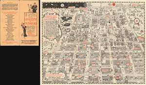 1931 Pickering Comical Pictorial Map of the University of Nebraska