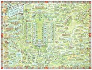 1960 Britton Pictorial Map of the University of Virginia