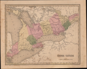 1846 Bradford Map of Upper Canada (Ontario)