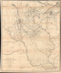 1843 Nicollet Map of the Upper Mississippi River Watershed