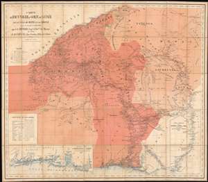 1890 Louis Gustave Binger Map of  the Cote d'Ivoire,  Ghana, Burkina Faso, Mali and Guinea