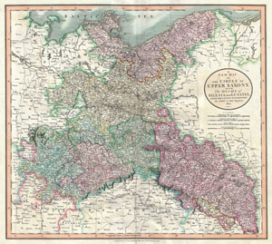 1801 Cary Map of Upper Saxony, Germany ( Berlin, Dresden )