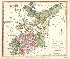 1794 Wilkinson Map of Upper Saxony, Germany