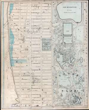 1867 Dripps Map of Central Park and the Upper West Side, New York City