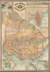 1884 Official Map of the Republic of Uruguay