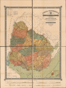 1900 Méliton Gonzalez Wall Map of Uruguay