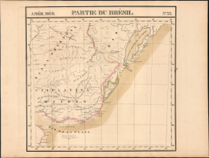 1827 Map of Uruguay, the Banda Oriental, and southern Brazil