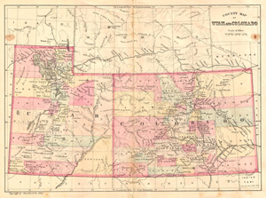 1881 Bradley Map of Utah and Colorado