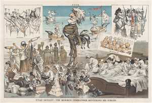 1880 Puck Political Cartoon Criticizing the Mormon Practice of Polygamy