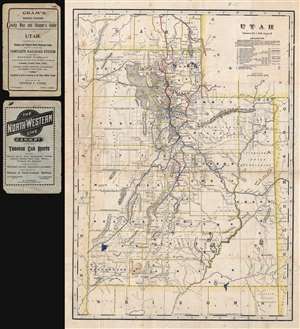 1902 Cram Railroad and Shipping Guide Map of Utah