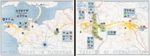 1945 VIII Army Corps Unit Route Map of the VIII Corps in the European Theater During WWII