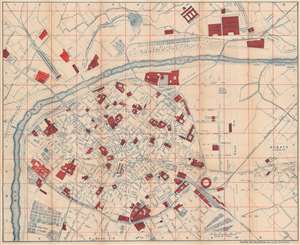 1898 Ortega Paredes City Plan or Map of Valencia, Spain