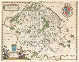 1641 Blaeu Map of Valois (Seine-et-Marne / Champagne), France