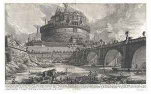 1756 Piranesi View of Rome, Italy (Castel Sant'Angelo)