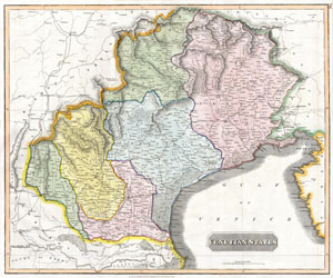 1814 Thomson Map of the Venetian States (Venice), Italy