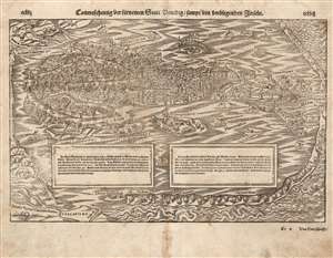 1588 Munster Woodcut View of Venice