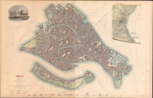 1838 S.D.U.K. City Map or Plan of Venice, Italy